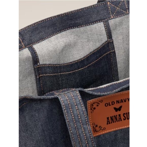 NWT Anna Sui x Old Navy Logo Tote Bag, Rinsen (Denim) - Picture 4 of 5